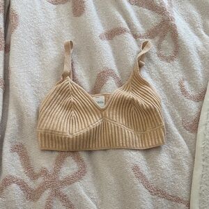Wild Fable Beige Ribbed Bralette